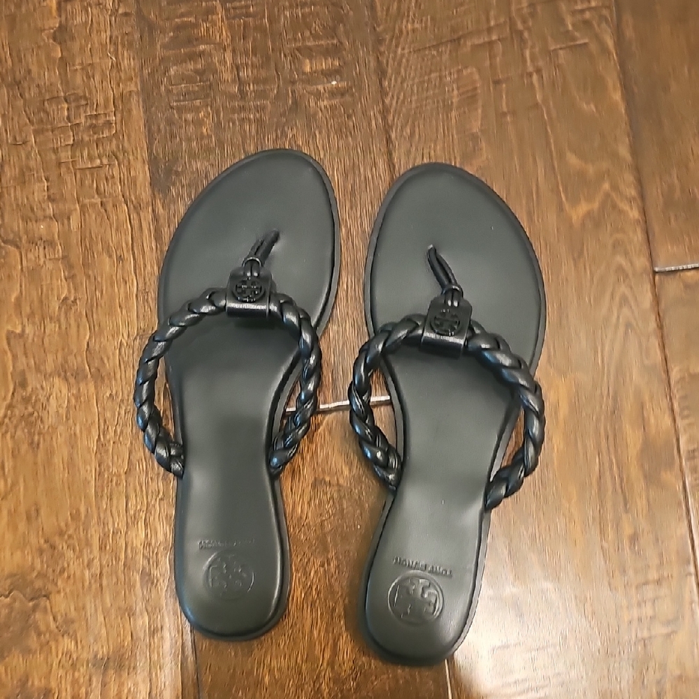 Tory Burch Black Braided Sandals